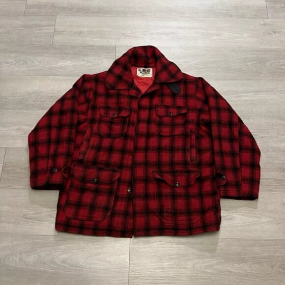 Vintage Woolrich Tartan Plaid Wool Cruiser Quilted Lined Hunting Jacket Size 44